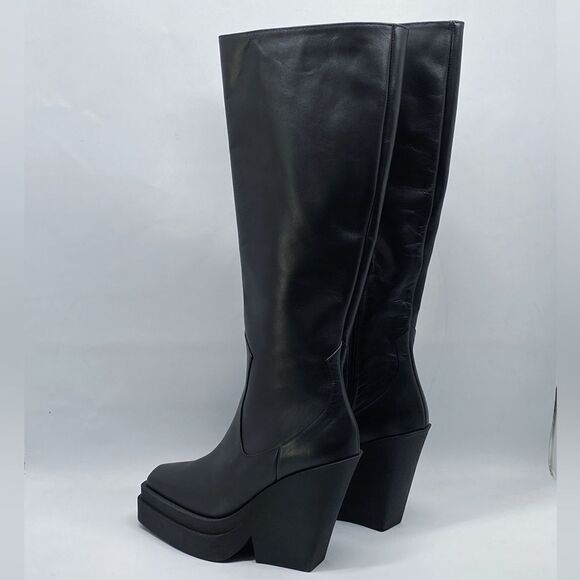 Gia Borghini  Texan Leather Platform Knee-High Boots size 37 - Picture 6 of 13